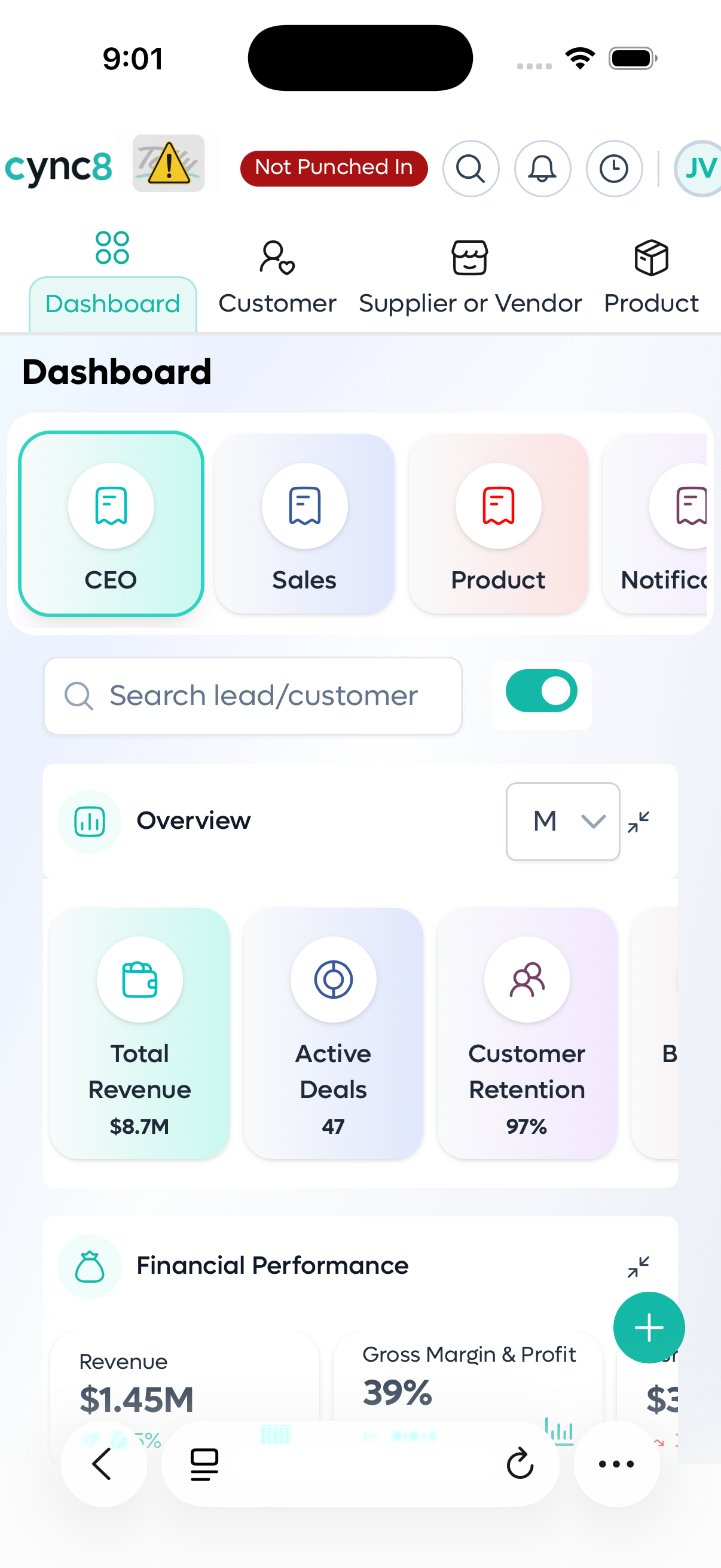 cync8 mobile dashboard